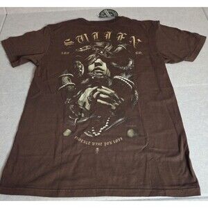SULLEN Art Collective Snake Eves Tee Brown Small Medusa Snakes Tattoo NWT